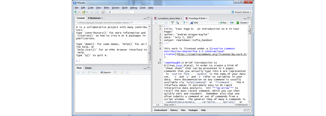 screenshot of RStudio