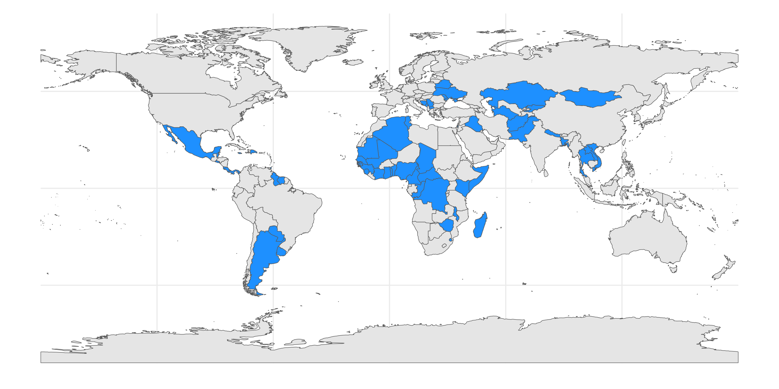 countries in MICS data